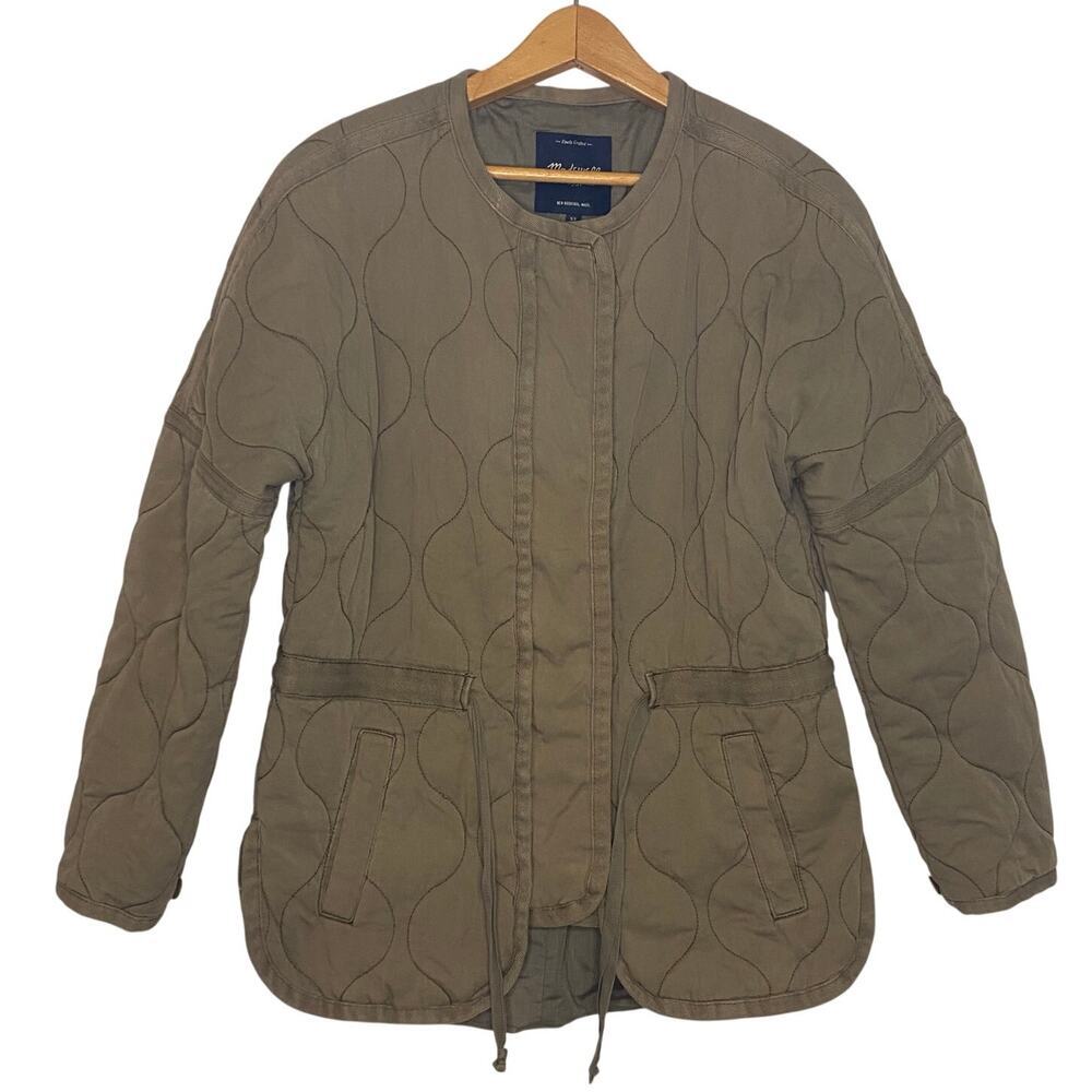 Madewell Quilted Olive Green Coat Jacket Blazer Army Military Punk 90s Grunge XS